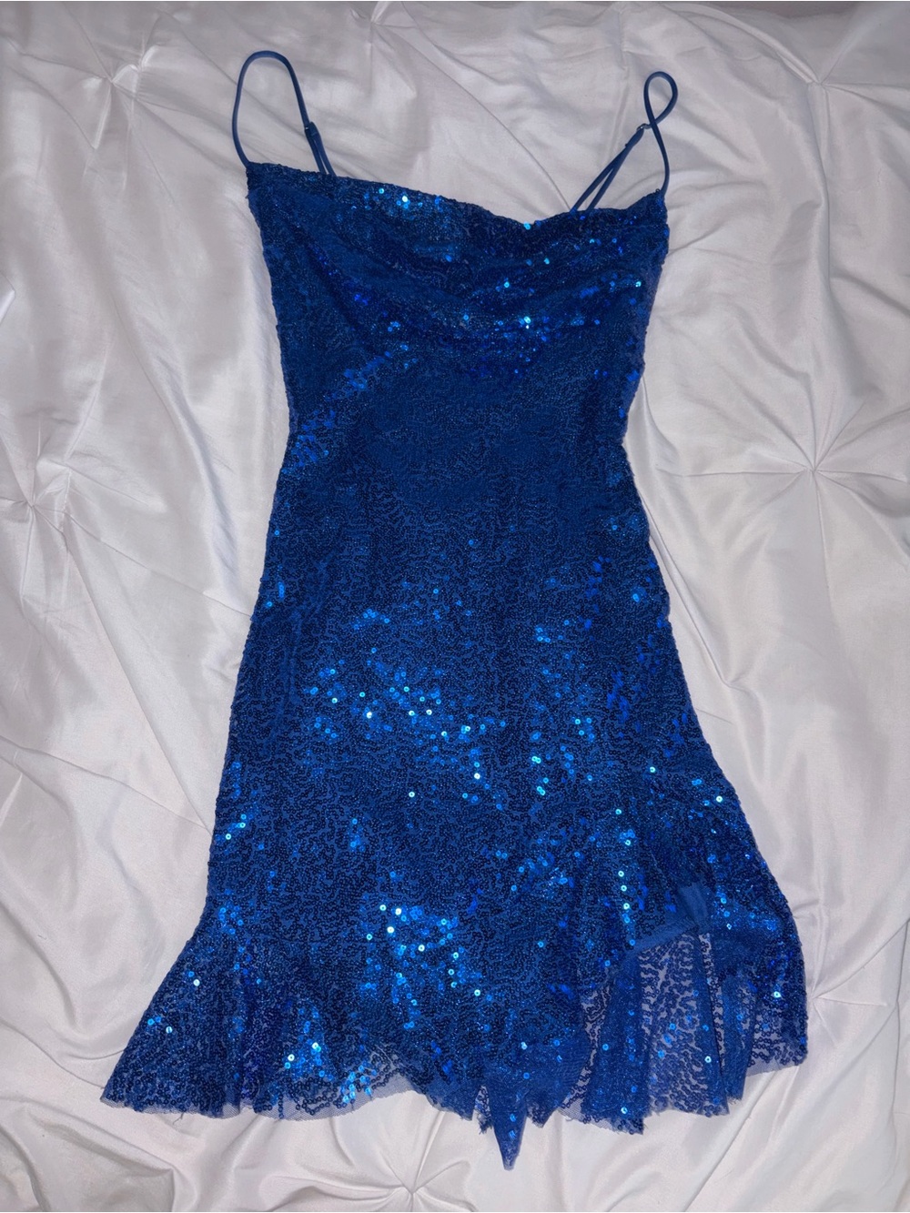 Royal Blue Sequin Slip Dress from Lucy in the Sky